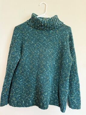 J. Jill Speckled Teal Turtleneck Sweater